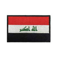 Iraqi flag Patches Armband Embroidered Patch Hook & Loop Iron On Embroidery  Badge Military Stripe