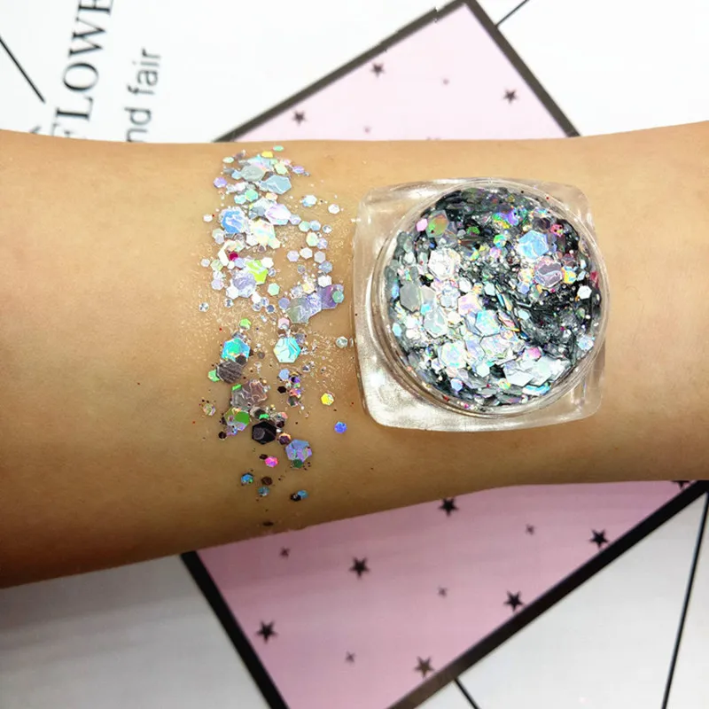 19colors Diamond Sequins Eyeshadow Lasting Shimmer Glitter Mermaid Sequins Nail Glitter Gel Highlighter Makeup Party Cosmetics