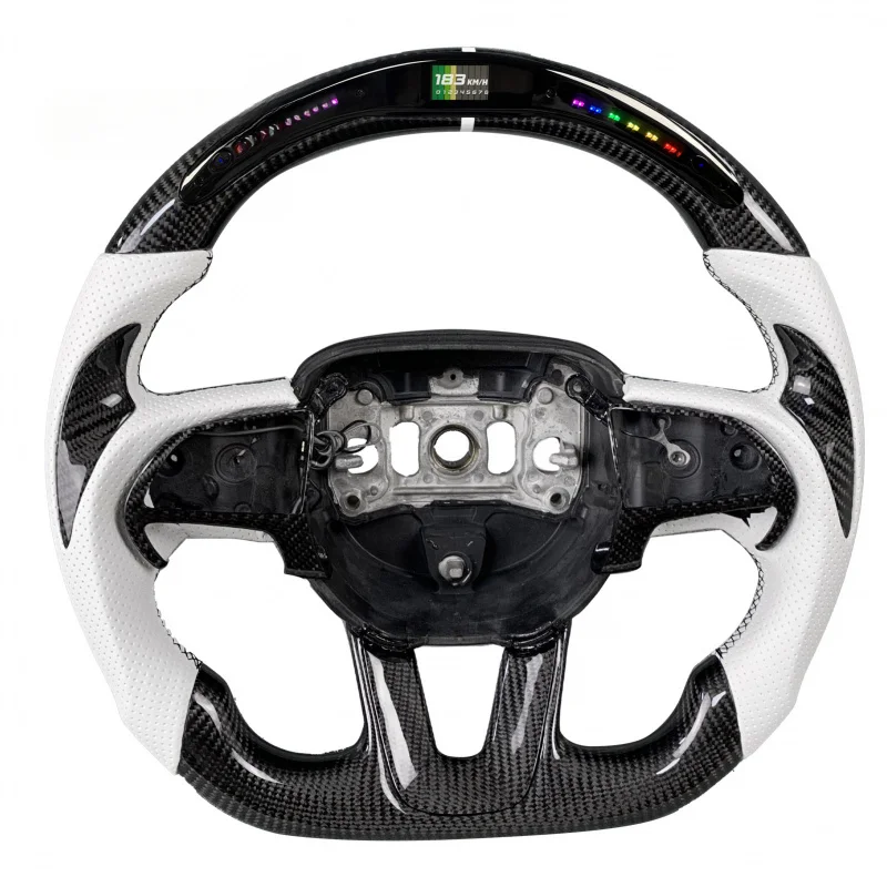 

Спортивное рулевое колесо из углеродного волокна для Dodge Charger Challenger RT Jeep SRT Scat Pack 392 Super Bee