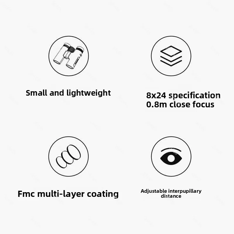 Binoculars 8×24 HD High Magnification for Stargazing and Moon Viewing