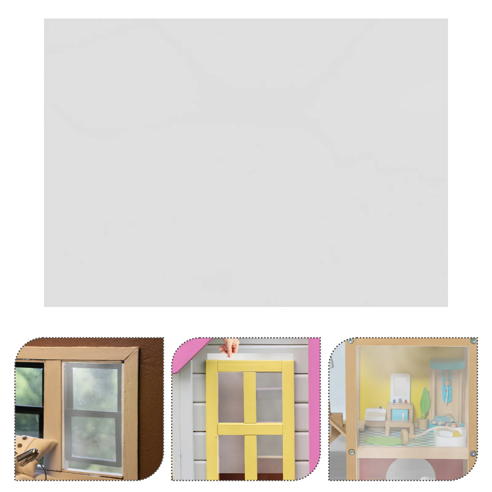 

10Pcs Clear Plastic Sheets 16x12 Transparent Panels for DIY Window Replacement Dollhouse Building Material Miniature Projects
