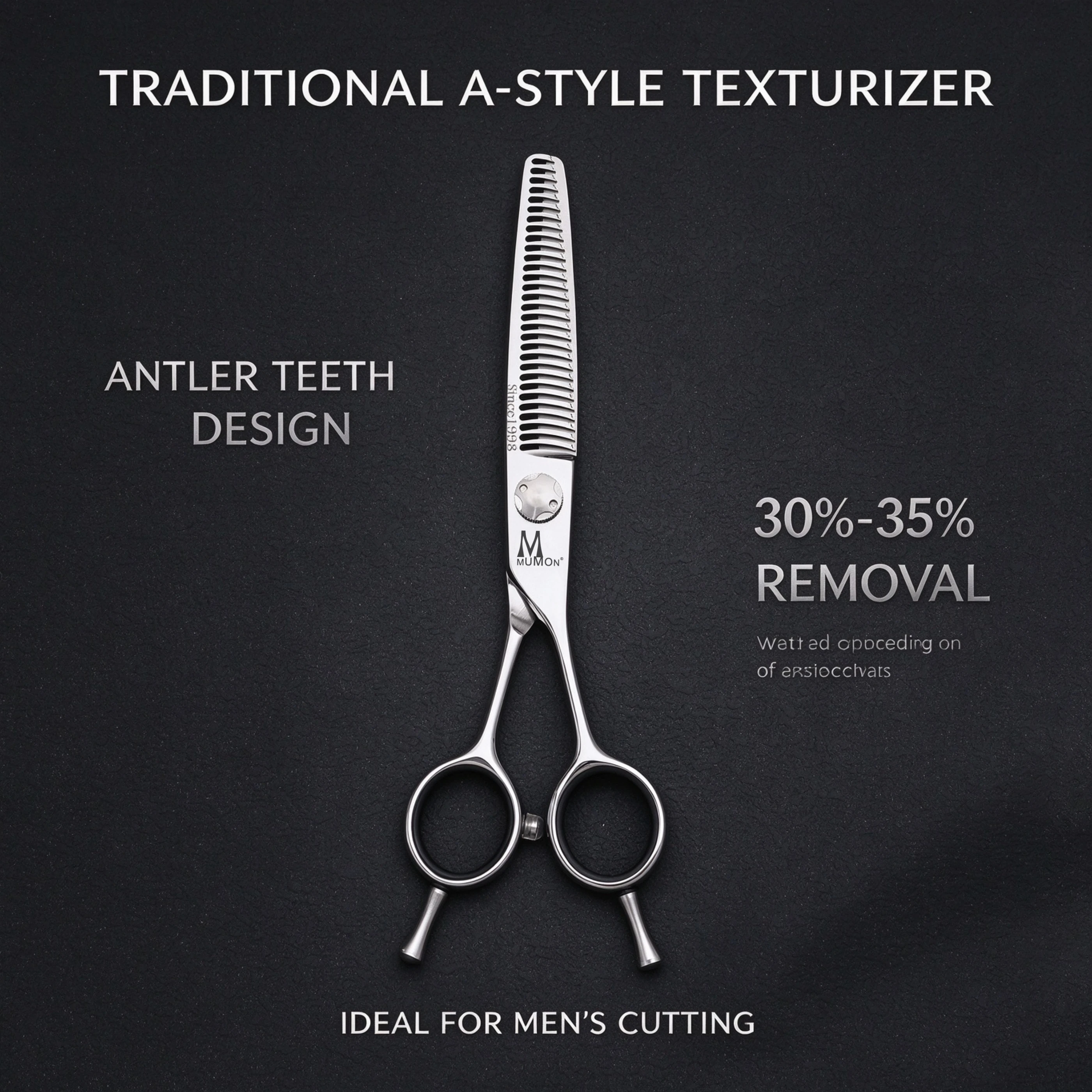 MUMON 6.0 inch Professional barber scissors，Top-level Japanese VG10 steel hair cutting shears，Antler teech for man's hair design