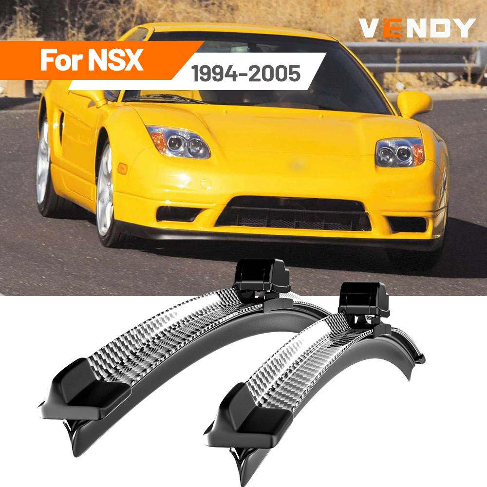 

For Acura NSX 1994-2005 1999 2000 2001 2002 2003 2004 2pcs Front Windshield Wiper Blades Windscreen Wipers Carbon Fibre & Black