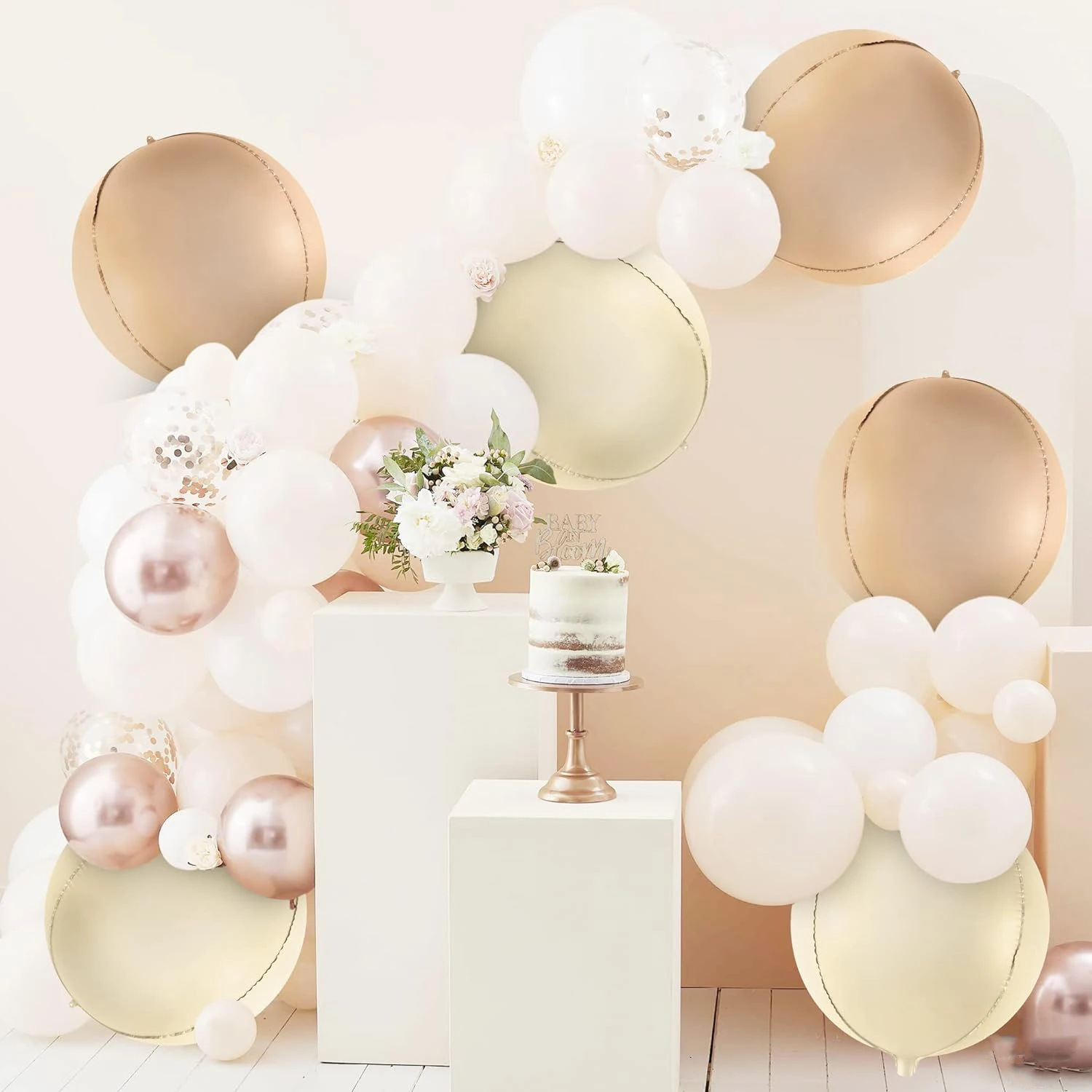 2/3/5pcs 22inch 4D Round Foil Balloons Cream Caramel Helium Balloon for Birthday Party Wedding Decoration Baby Shower Supplies