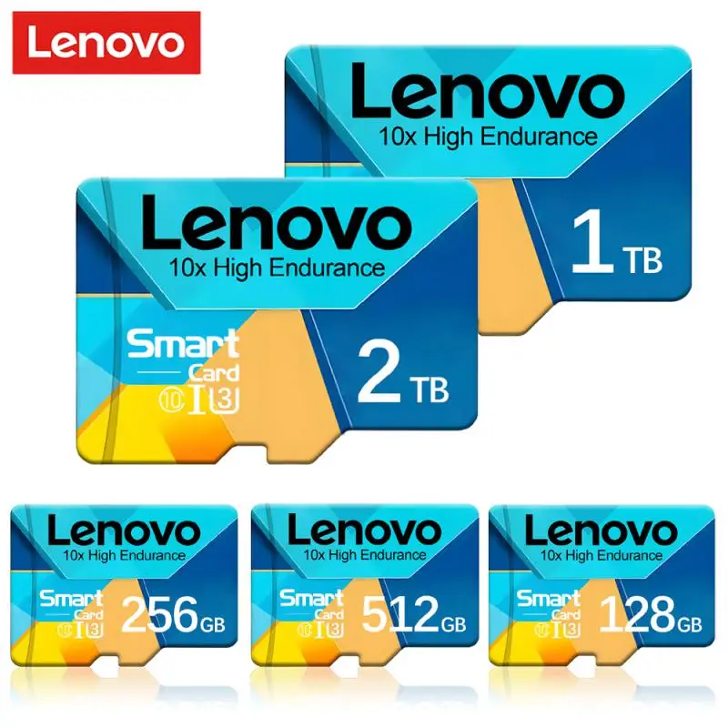 Lenovo-tarjeta de memoria SD de 2TB, Micro TF/SD de 1TB, 512GB, Clase 10, alta velocidad, A2, U3, Flash, tarjeta TF V30, Flash SD para cámara 4K