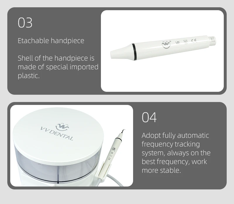 VVDental Tragbarer Ultraschall-Scaler mit Abnehmbarem Handstück und Aufsätzen, Automatische Wasserversorgung, Passend für Woodpecker EMS Maschine, Dentalwerkzeuge – Detail 9
