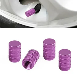 Bouchons de mamelon d'air pour roues de voiture, 4 pièces, tige étanche en aluminium, capuchon de Valve d'air, pièces extérieures violettes, accessoires universels de voiture