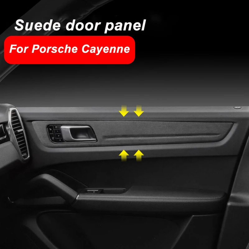 

For Porsche Cayenne 2018~2022 Alcan tara Suede Car Interior Door Panel Decoration Door Handle Upgrade Modification Frame Cover