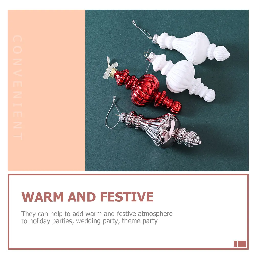 

4Pcs Creative Shaped Ball Ornaments Hanging Decorative Pendant for Anniversary Celebration Prop Holiday Party Supplies