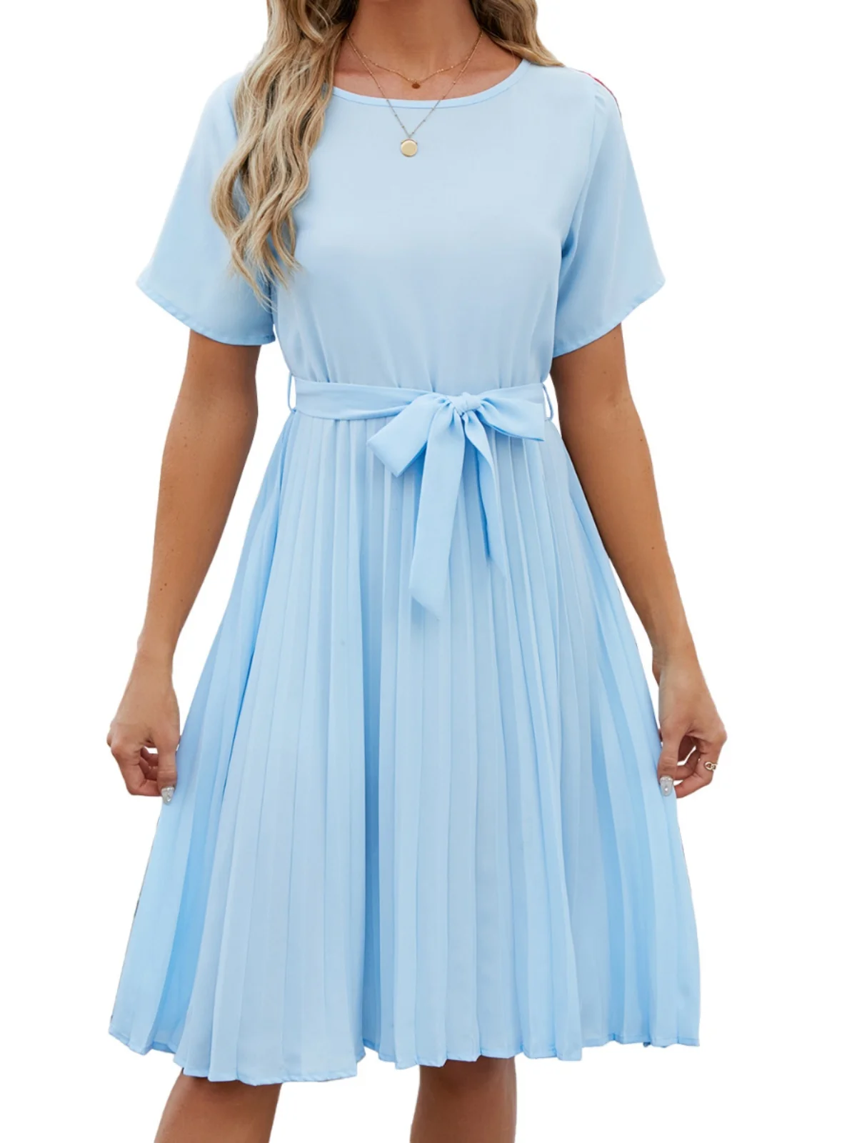 Gonna da donna rotonda Ne Dr Casual con lacci ortsved A-Line in fibra di poliestere ort Sve Primavera Estate Faion Dr