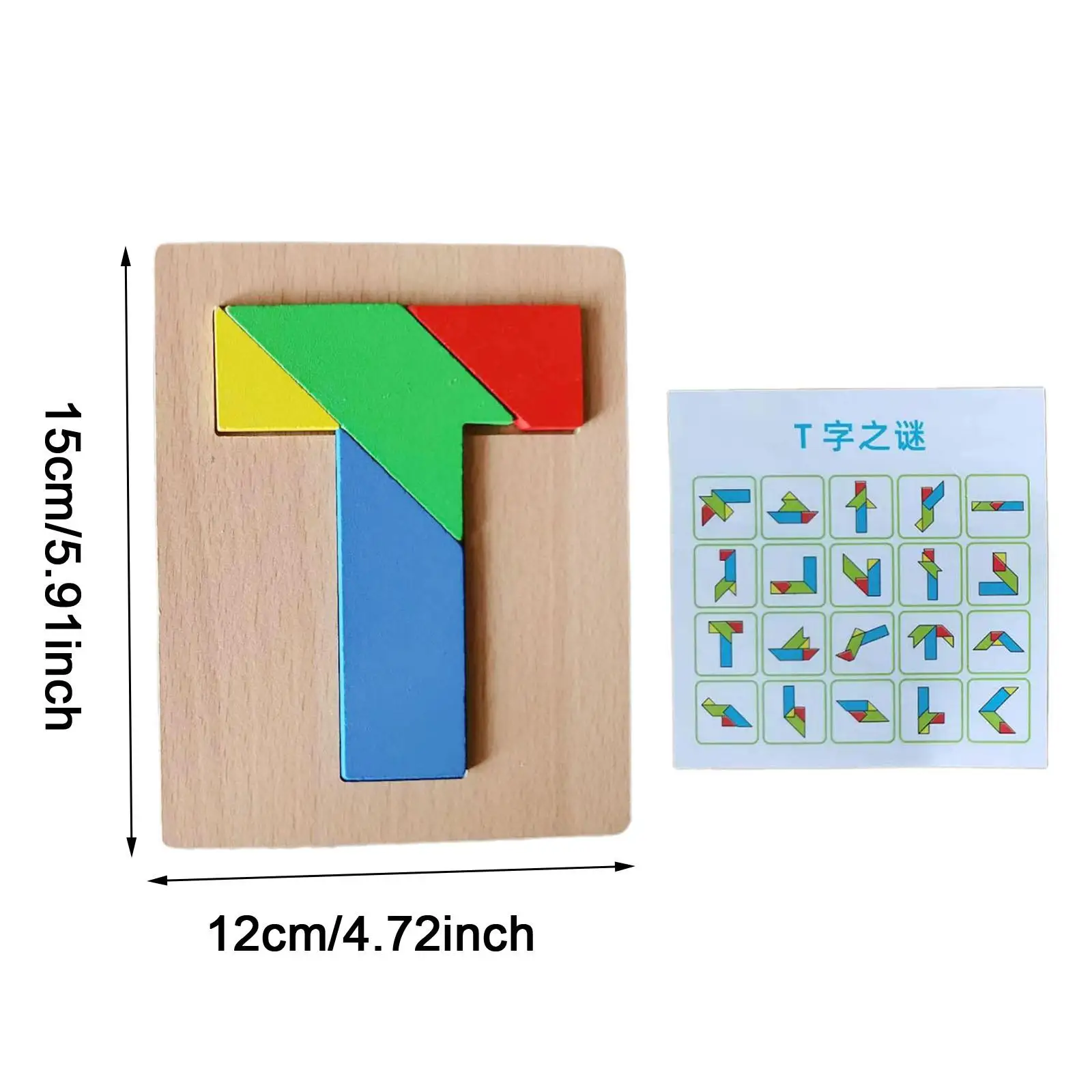 Tangram układanka zabawka do wczesnej nauki prezent urodzinowy umiejętności motoryczne geometryczne Tangram drewniane klocki Puzzle dla dzieci chłopcy dziewczęta