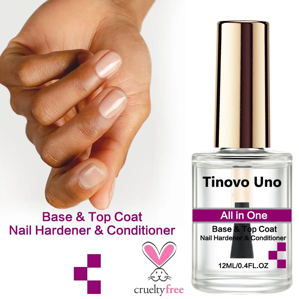 Tinovo Uno Nail Strengthener All In One 12ML Utwardzacz do paznokci Normalna baza Top Coat Clear Natural Nail Polish Manicure Repair