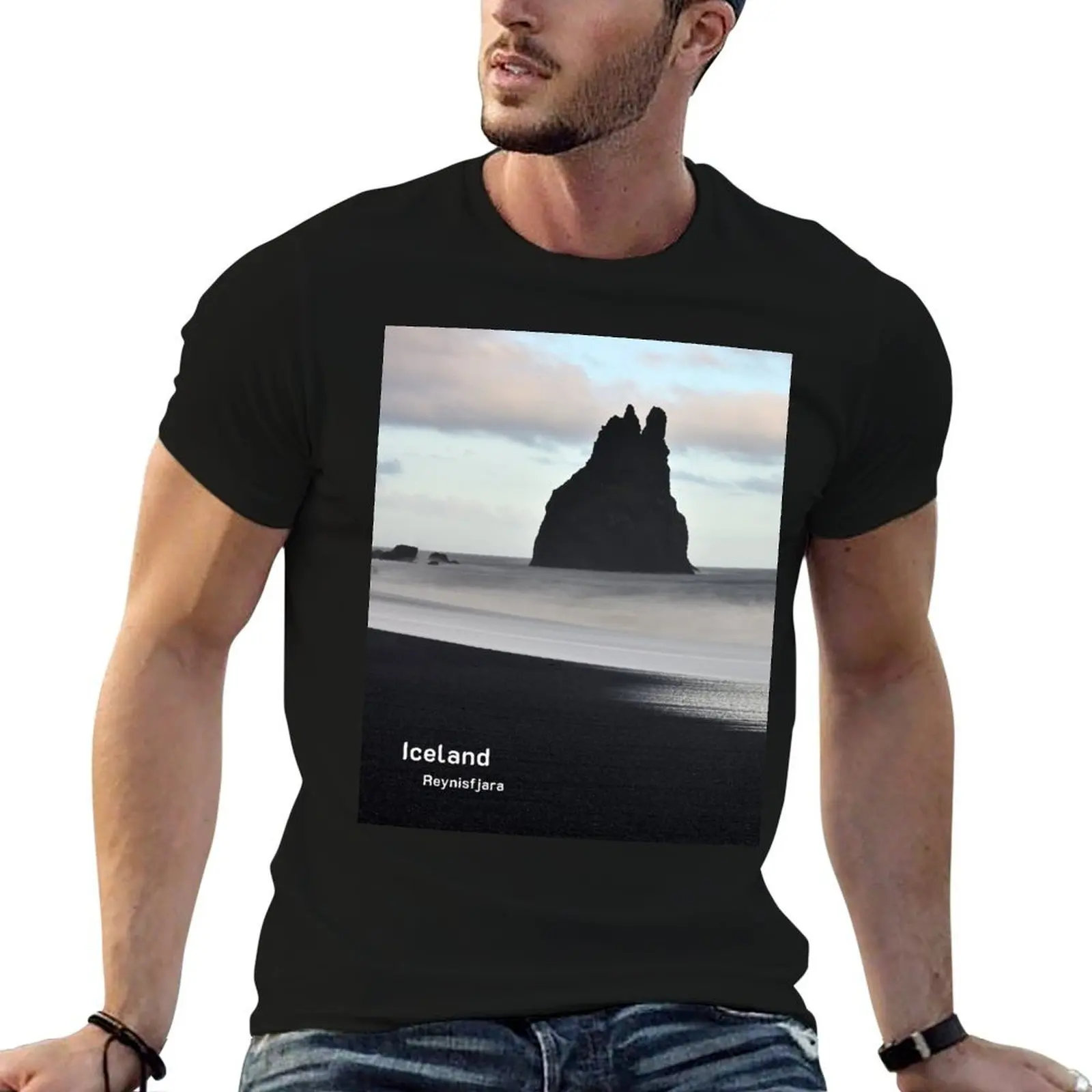 Reynisfjara Beach in Iceland, Original photography T-Shirt man clothes graphic shirts men tshirt