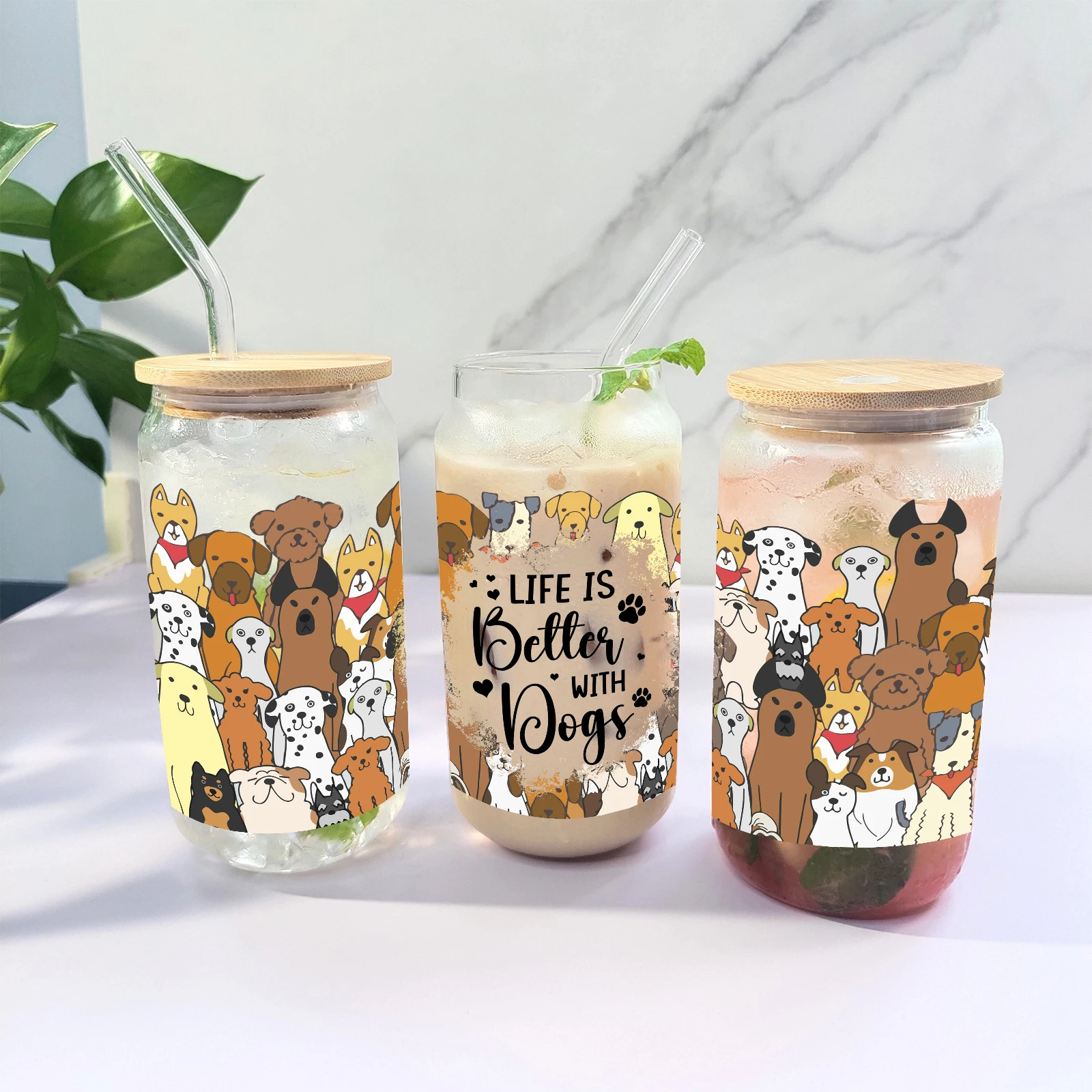 

1 шт., кофейная кружка с крышкой и соломинкой, 16 унций