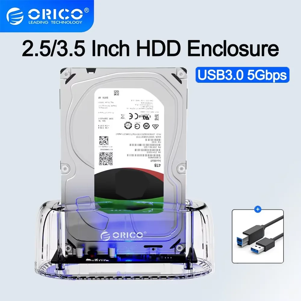 

Корпус ORICO HDD 3,5-дюймовый 2,5-дюймовый внешний жесткий диск SATA-USB 3.0 Док-станция для жесткого диска 2,5/3,5-дюймовый SSD-диск HDD Box