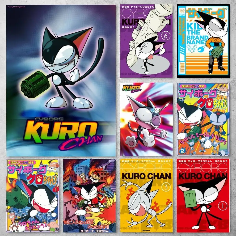 Póster de Cyborg Kuro-chan, arte de pared para estudio, decoración de sala de estar, imagen única para decoración del hogar