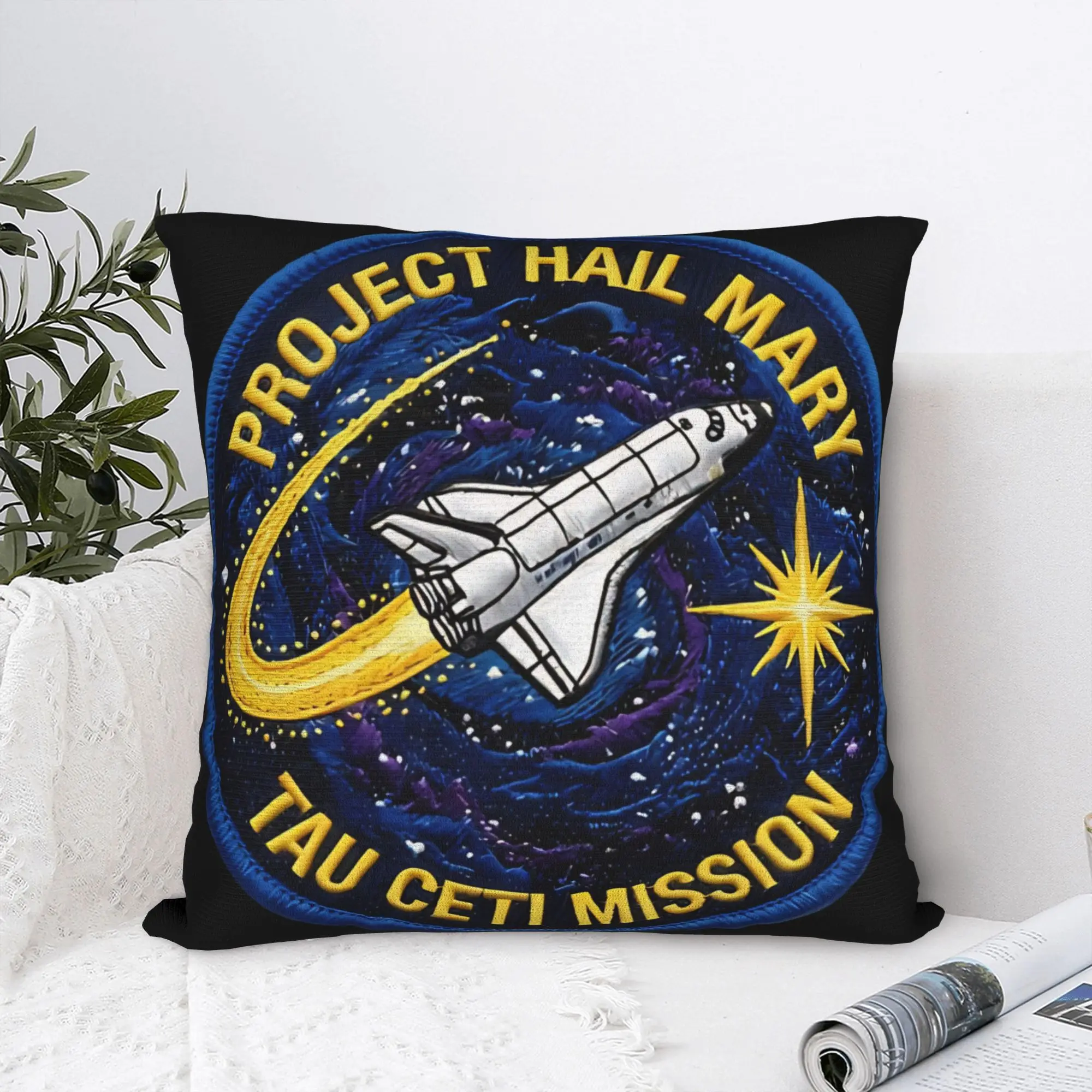 Project Hail Mary Tau Ceti Mission Patch Pillow Case  Funny Pillow Cover Design Pillowcases For Chair Sofa Home Decor