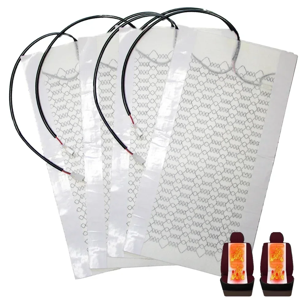 12V Universal Built-In Car Seat Heater Heat Pads 6- Level Carbon Fiber Heated Heating Round Cushion Control Switch Winter Warmer