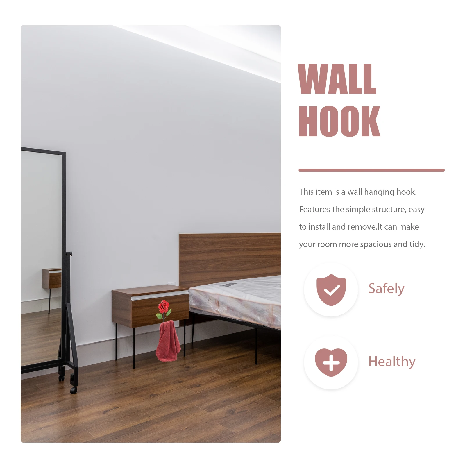 

Rose Shape Hooks Wall Hanging Heavy Duty Metal Hooks Bathroom Coat Hanger Office Storage Iron Key Rack Universal Home Decor