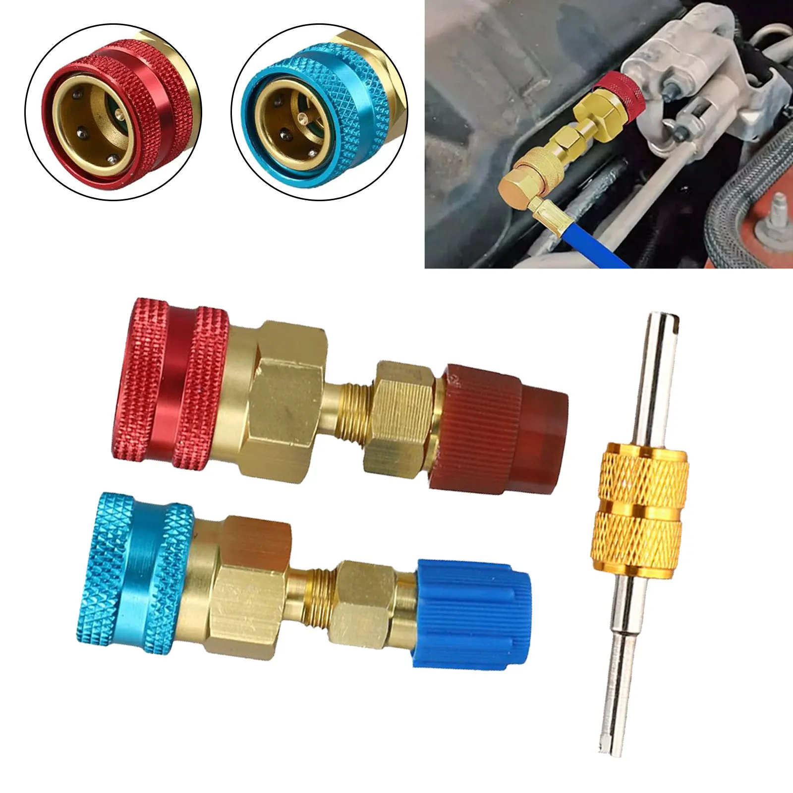 For AC Charging Coupler Adapters Coupler Adapters Air Conditioning Car Low Side Fitting Kit Maintenance And Repairs