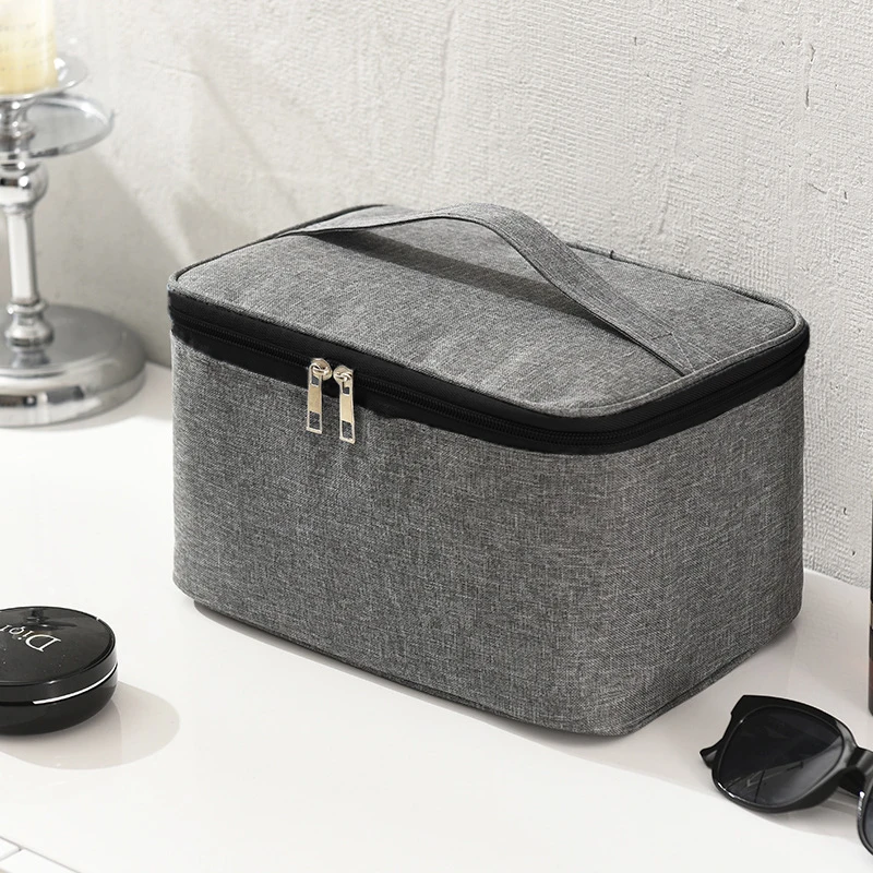 1pc Business Trip Men\'s Toiletry Bag Double Layer Large Capacity Cosmetic Bag Oxford Cloth Storage Bag Portable Handbag