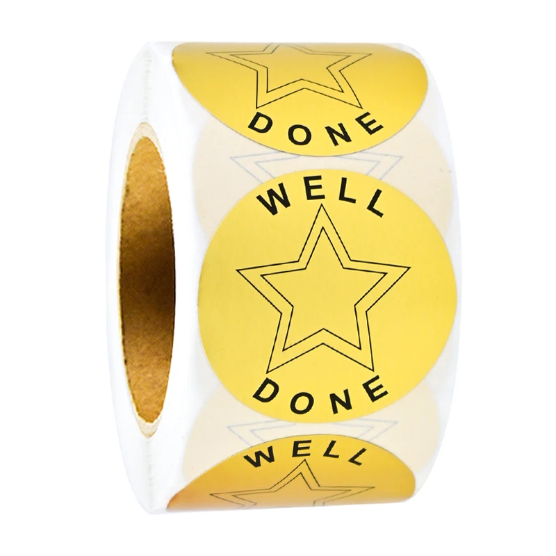 500Pcs 1.5In/3.8Cm Gold Round Star Thank You for Purchasing Product Gift Decoration Stickers Handmade Stickers, Small Business Stickers, Envelope Stickers, Product Purchase Thank You Stickers Gift Decoration Stickers