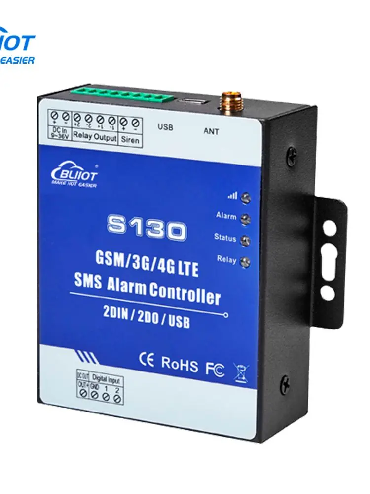 2DIN+2Relay 4G SMS Remote Alarm Controller for Remote Monitoring and Control