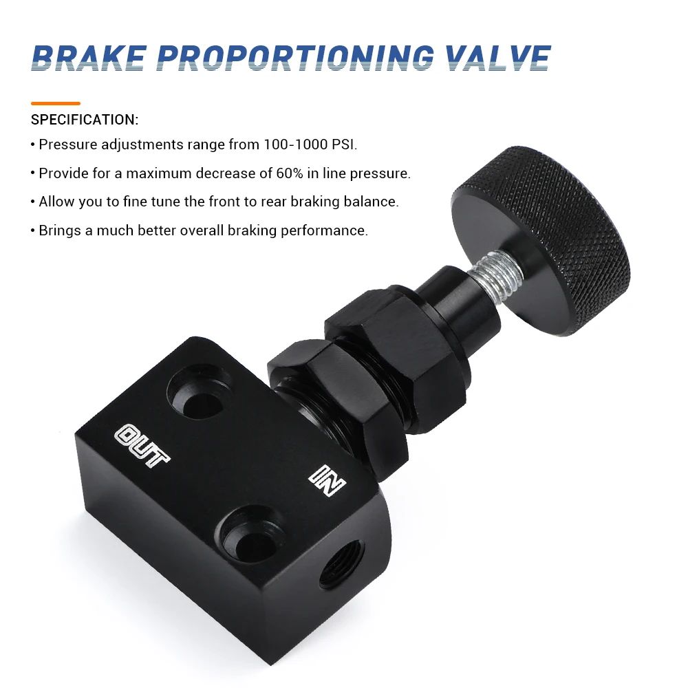 LZONE - Brake Proportion Valve Adjustable Prop, Brake Bias Adjuster Racing Lever Type JR3315