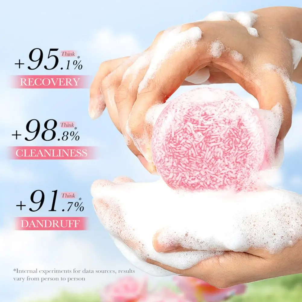 SADOER Rose Fragrance Solid Shampoo Soap Natural Handmade Shampoo Soap Scalp Care Cleansing Nourish Oil Control Hair Care Bar