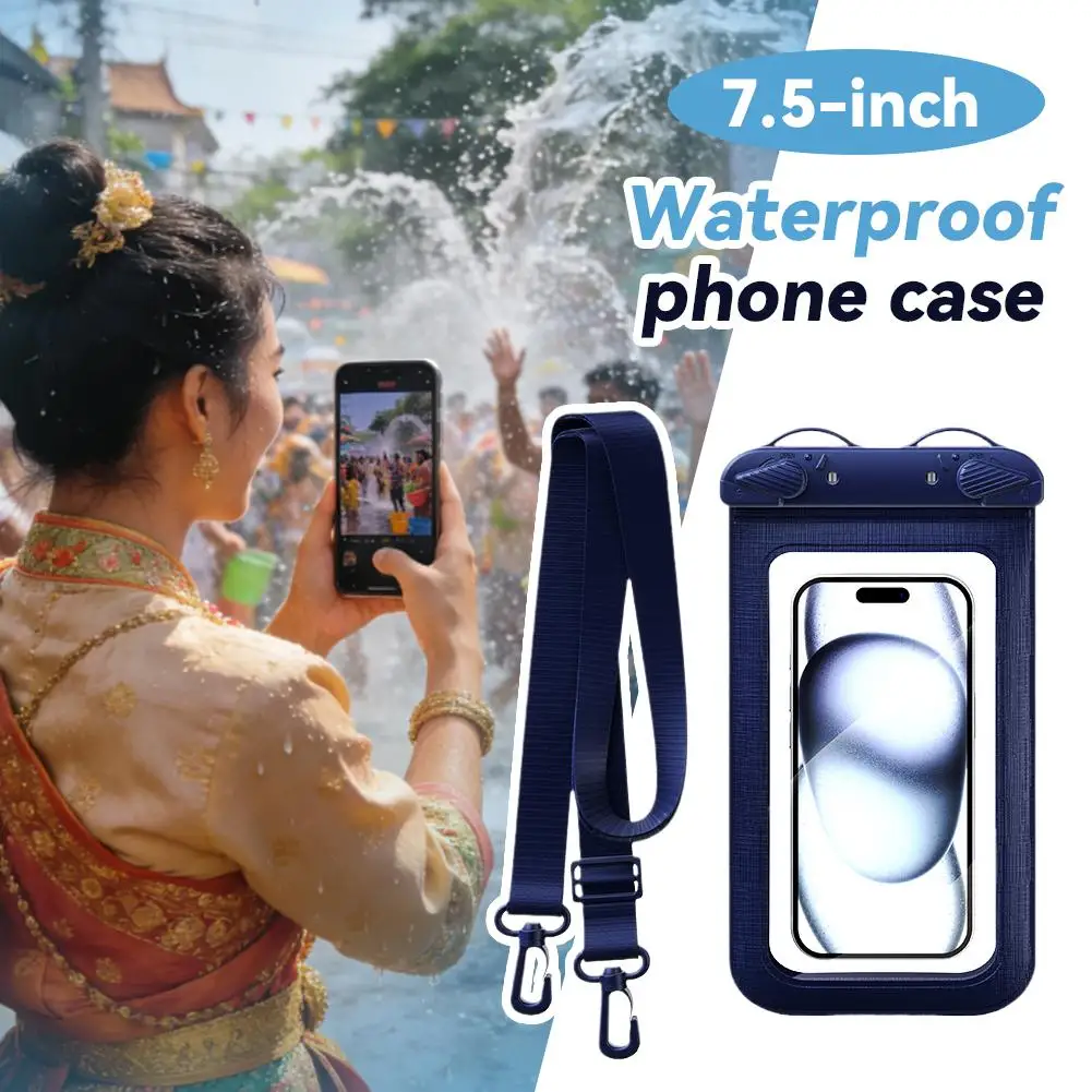 7.5 Inch Phone Waterproof Bags Touch Screen Double Clip Seal