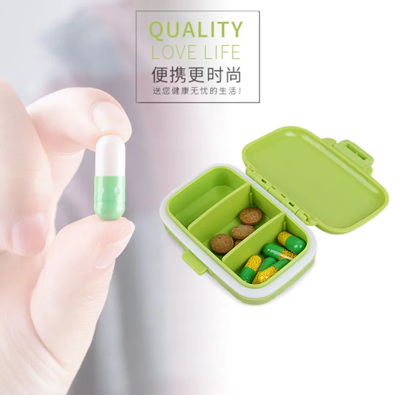 Portable Pill Case Box 3 Compartment Travel Vitamin Divider Container Storage Box Medicine Organizer Individual Compartments