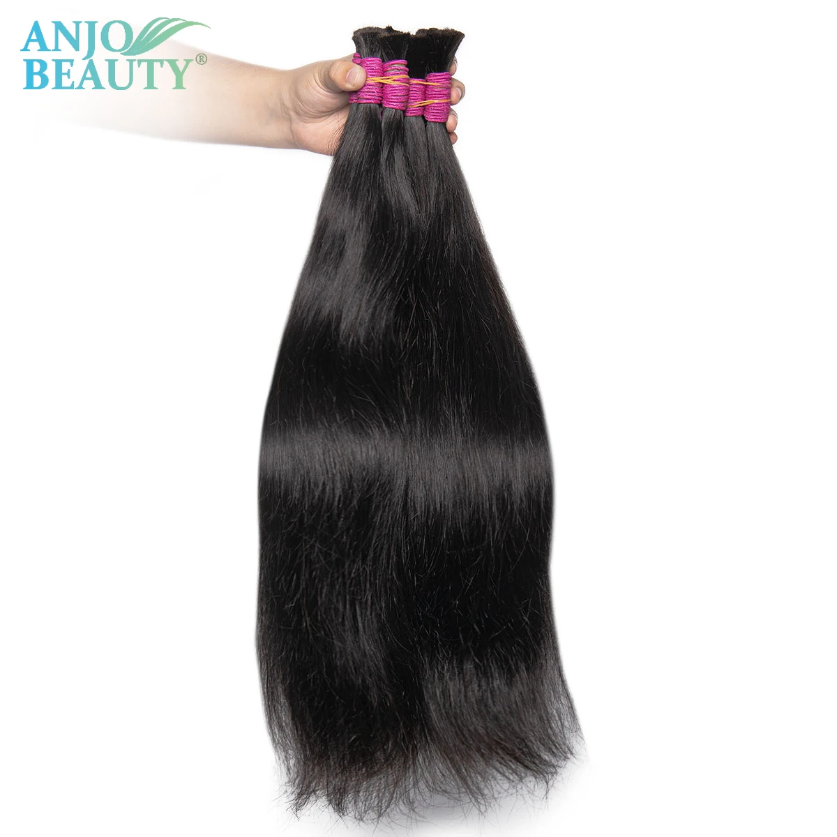 Anjo Beauty Original Human Hair Bulk For Braiding Wholesale Natural Unprocessed Virgin Indian Hair Vendors Virgin Bundles