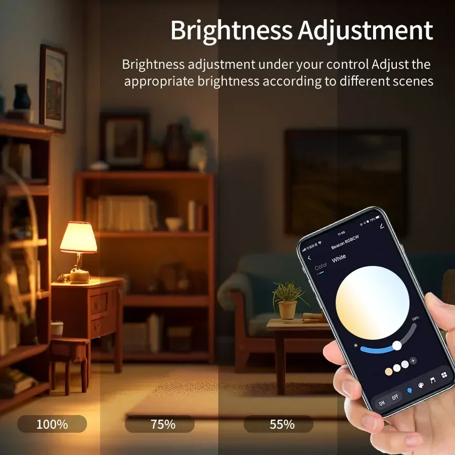 Tuya E27 Lampadine a Led Bluetooth Lampadina Intelligente 220V 110V 9W RGB Lampada a Led Dimmerabile Vita Intelligente App di Controllo per l'arredamento della camera da letto