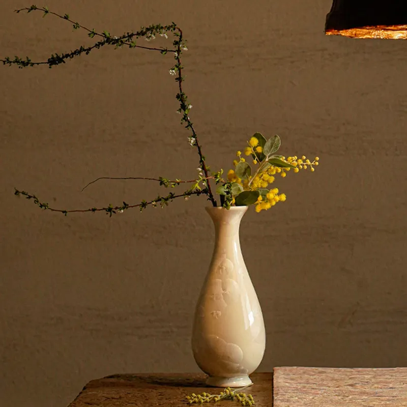 

Ceramic crystal glaze small vase, living room desktop flower arrangement, entrance Bogu frame, beautifully decorated gourd