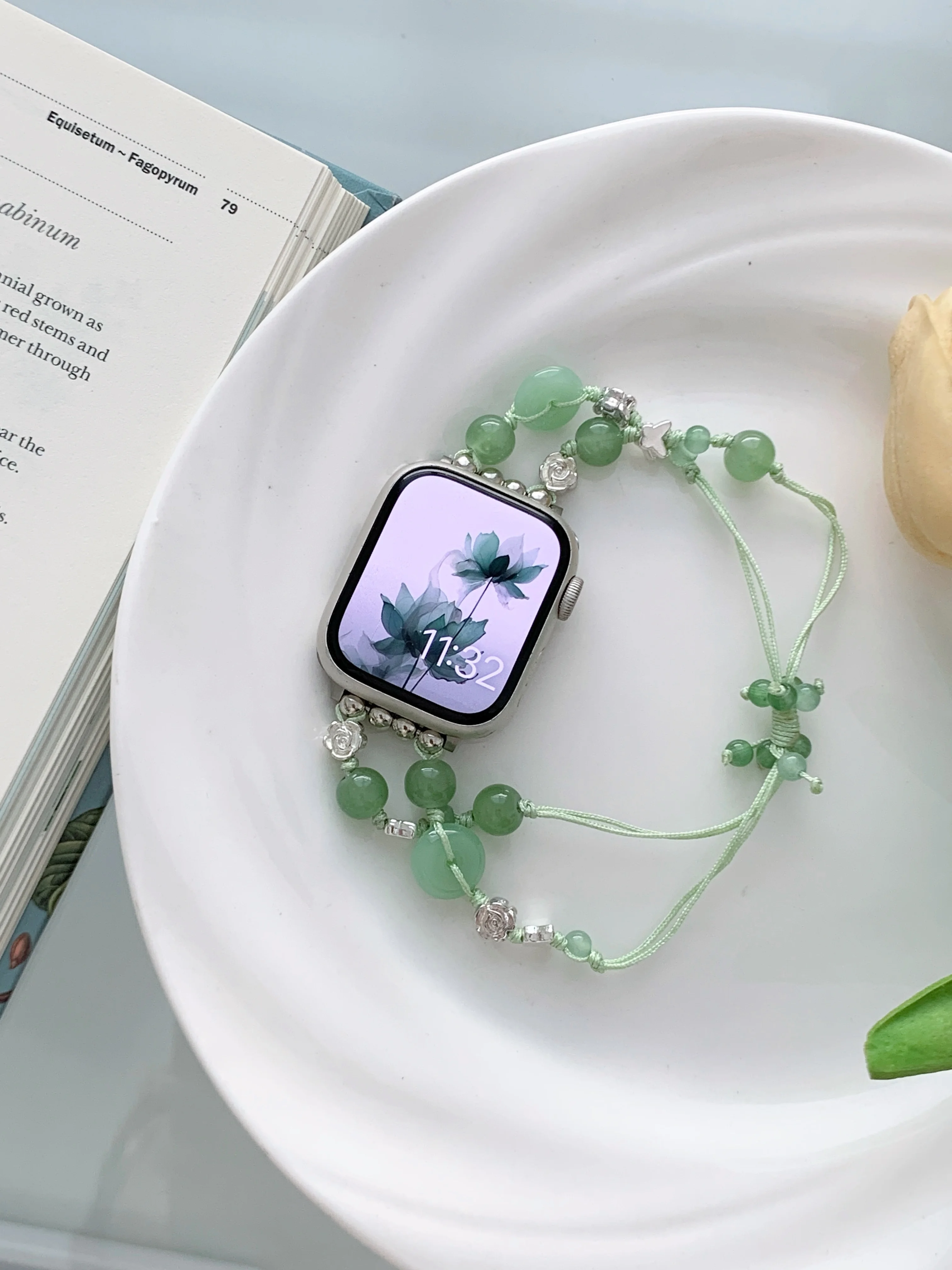 

Women's bead woven bracelet strap compatible with 38/40/41/42/44/45/46/49mm Apple Watch strap Apple Watch strap Apple Watch stra