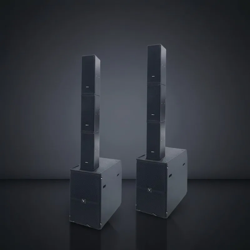 Active Line Array Audio Floor Standing Full Range Speaker for Large Stage Banquet Hall Performance