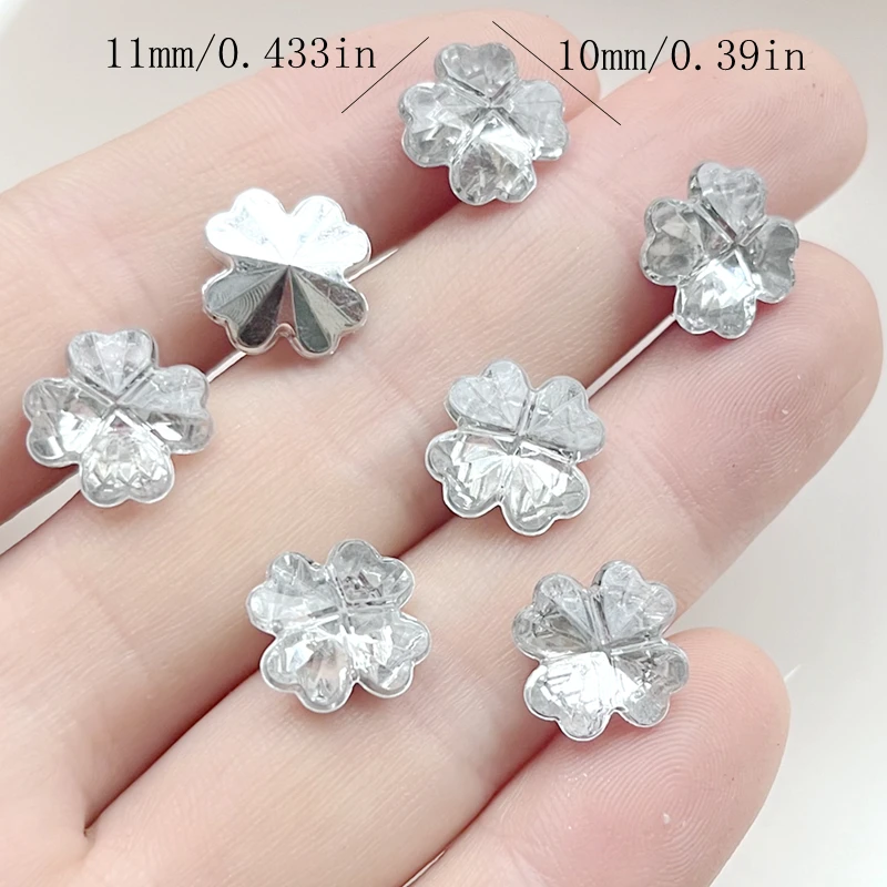 30pcs Ultra bright pointy-bottom four-leaf Clover AB Rhinestone Jewelry Make diy handmade accessories to decorate rhinestones