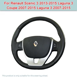 DIY Car Steering Wheel Cover For Renault Scenic 3 2013-2015 Laguna 3 Coupe 2007-2015 Artificial Leather Cover Steering Wheel