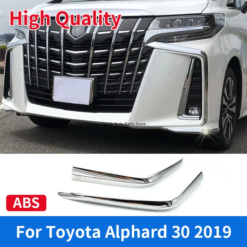 

1 Set ABS Chrome Front Bumper Anti-scratch Corner Guard Trim Cover Garnish for Toyota Alphard 30 2018 2019