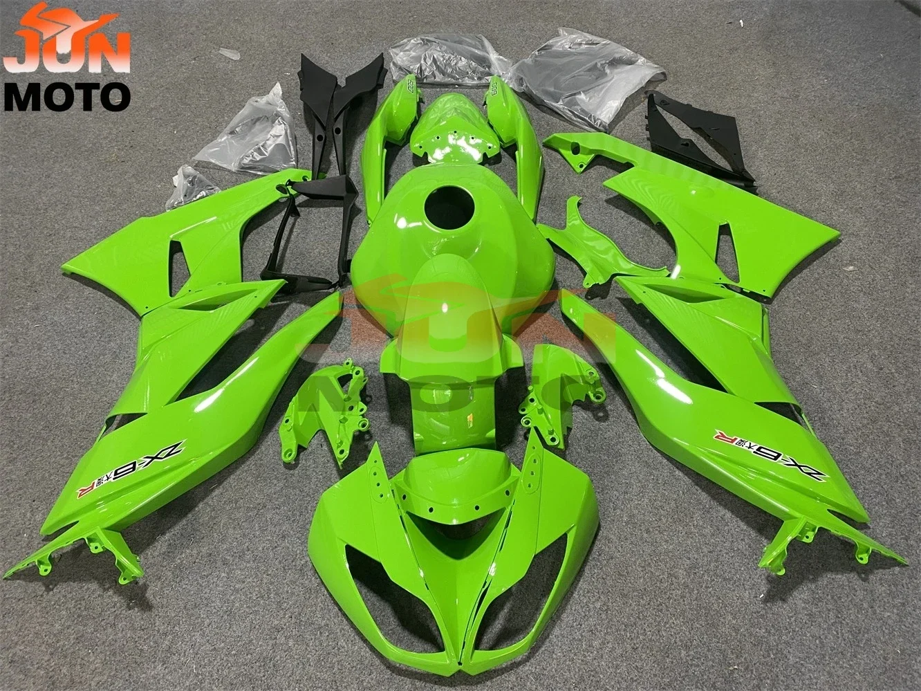 JUN Motorcycle Fairing Kit ABS Plastic Body Fairing Kit Fit For Kawasaki Ninja ZX6R 636 Ninja636 2009 2010 2011 2012 09 10 11 12