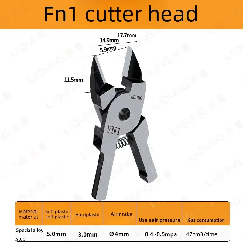 LADUNG Plastic Sprue Air Nipper Cylinder Cutter Automatic Micro Pneumatic Shear Head FN1/FN1L/FNP1C/FNP1L Cutting Blade Head