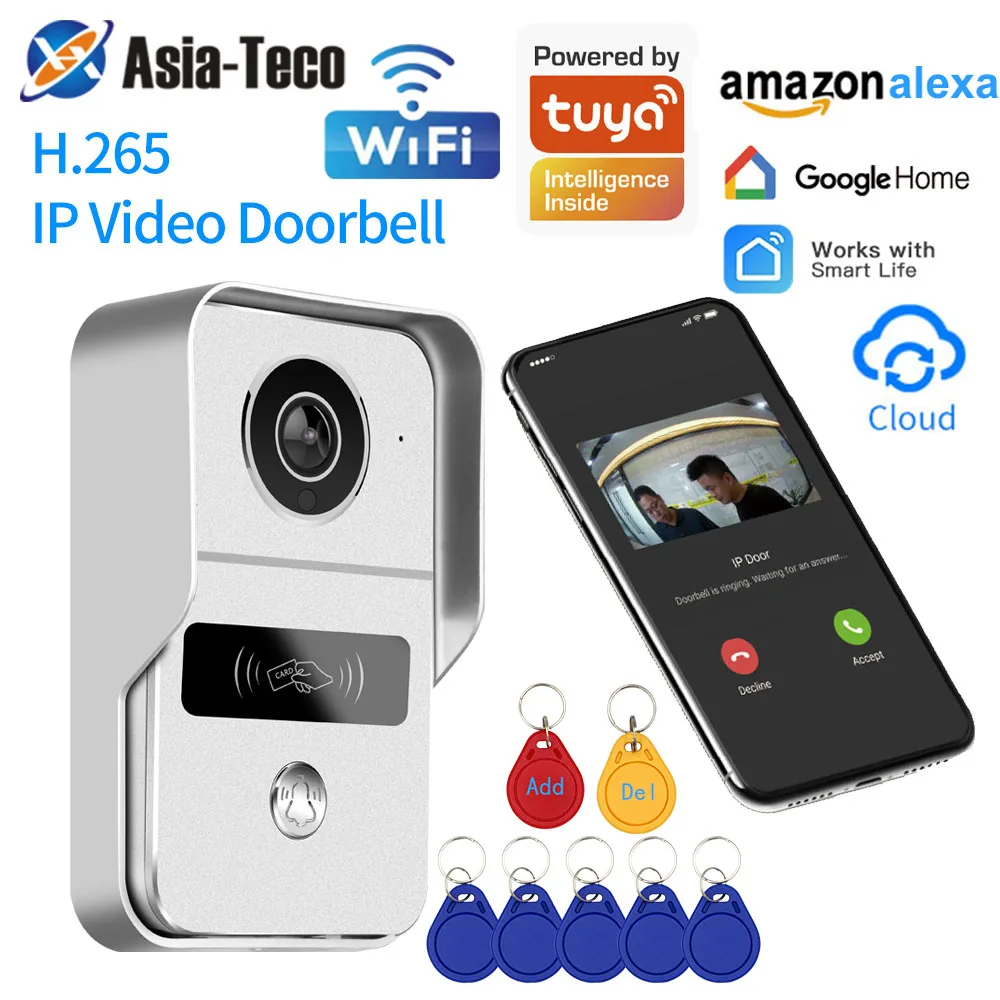 Tuya 1080P Wifi Wireless Video Doorbell Door Phone Camera Intercom Support Electronic Lock Remote Unlock Module with RJ45 to POE