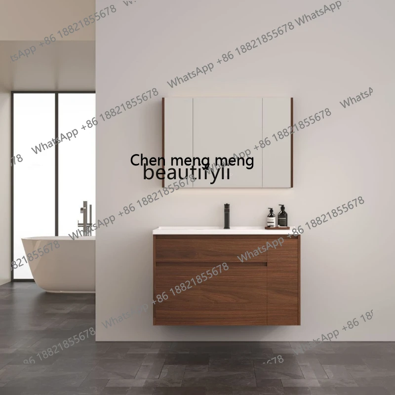 

X Minimalist Style Storage Bathroom Cabinet with Pull-out Basket Washroom Sink Smart Bathroom