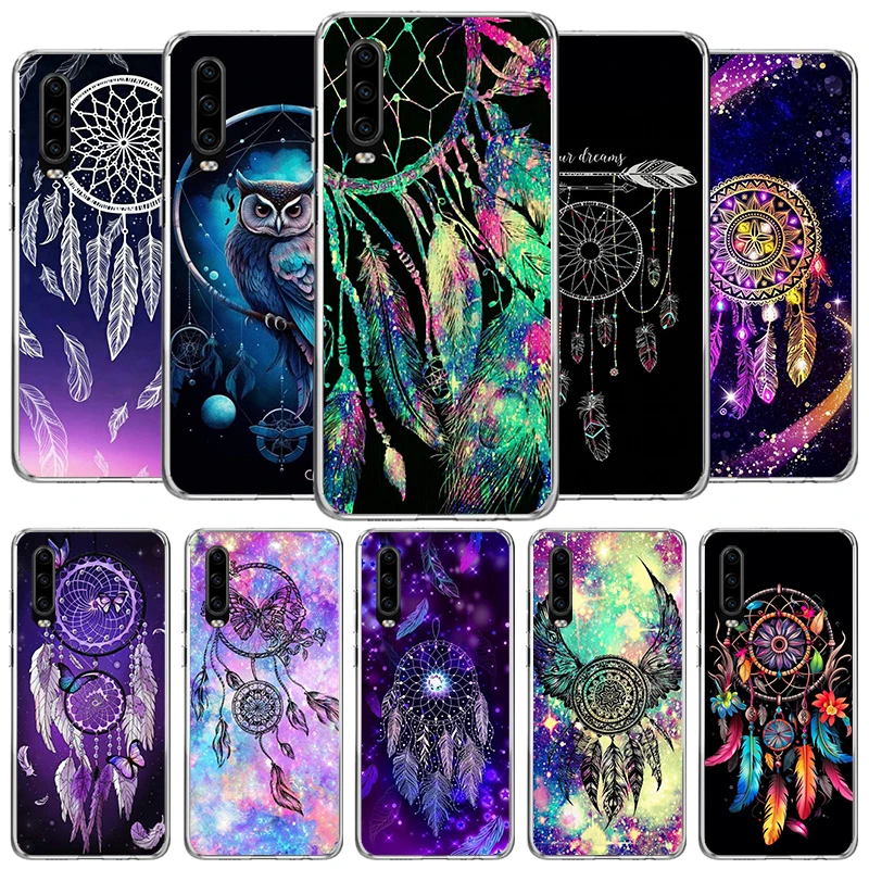 Retro Feather Dreamcatcher Cover Phone Case For Huawei P40 P30 P20 P10 Lite Mate 20 10 Pro P Smart Z Y5 Y6 Y7 Y9S Soft Fundas Sh