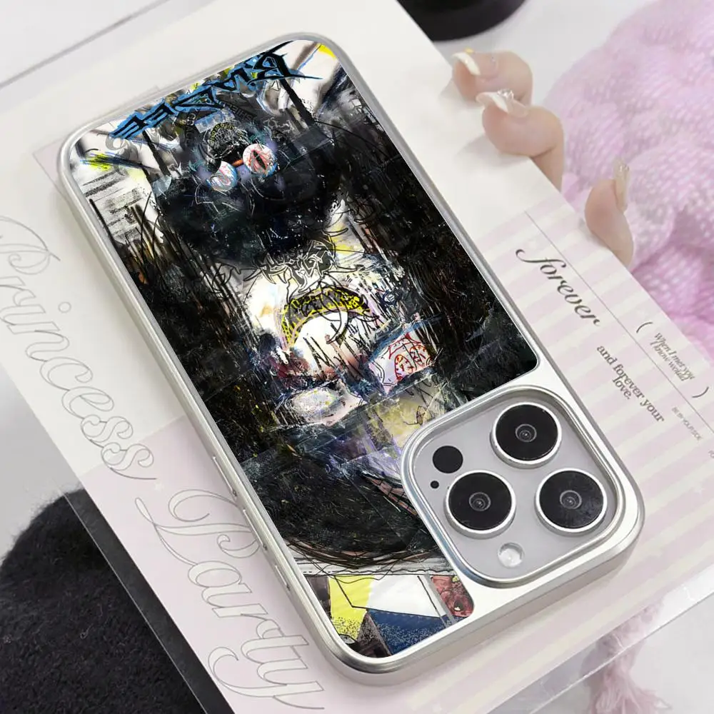 

Bladee Exeter Silver Plating Mobile Phone Case for iPhone 17 16 15 14 13 12 11 Air Pro Max Plus Colorful Cover