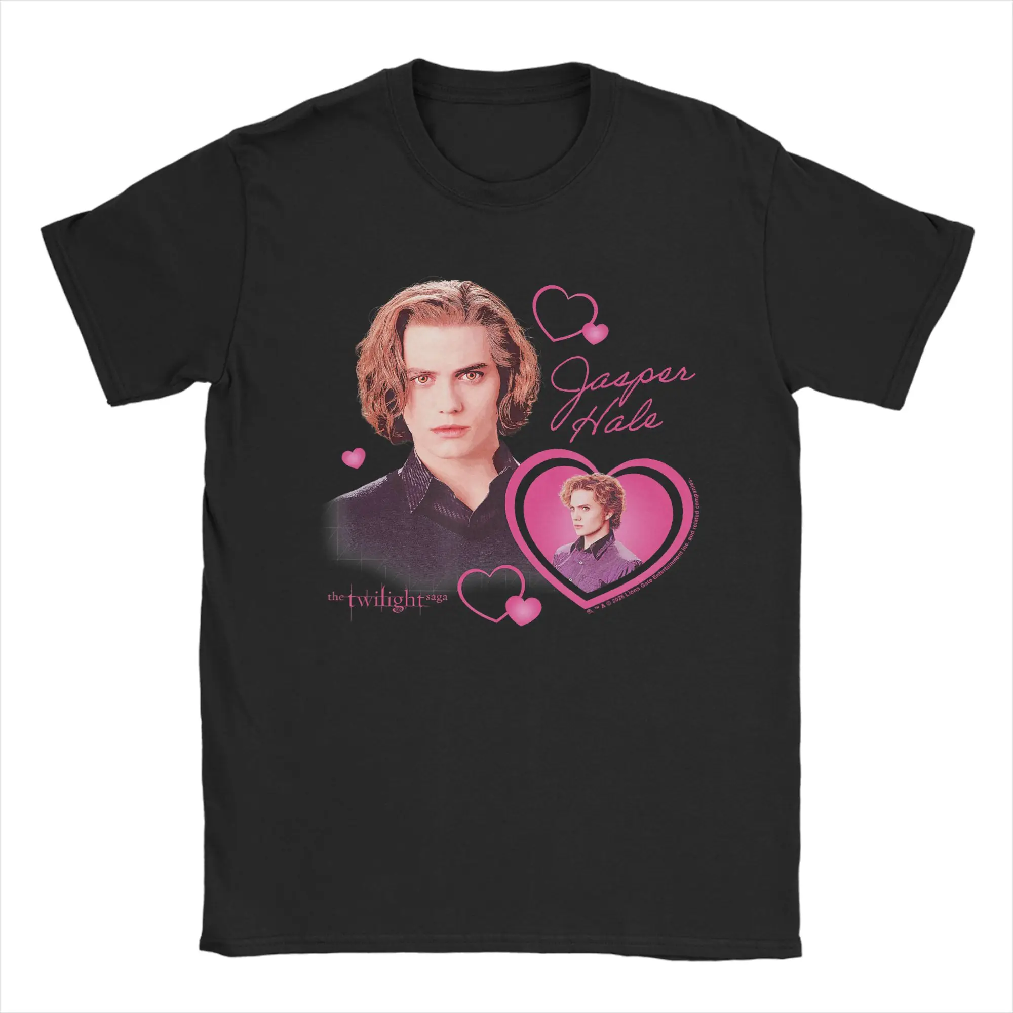 Streetwear T Shirt Twilight Jasper Hale Hearts Vampire Crush Movie Cotton T-Shirts Hipster Tee Shirt for Men Short Sleeve Tops