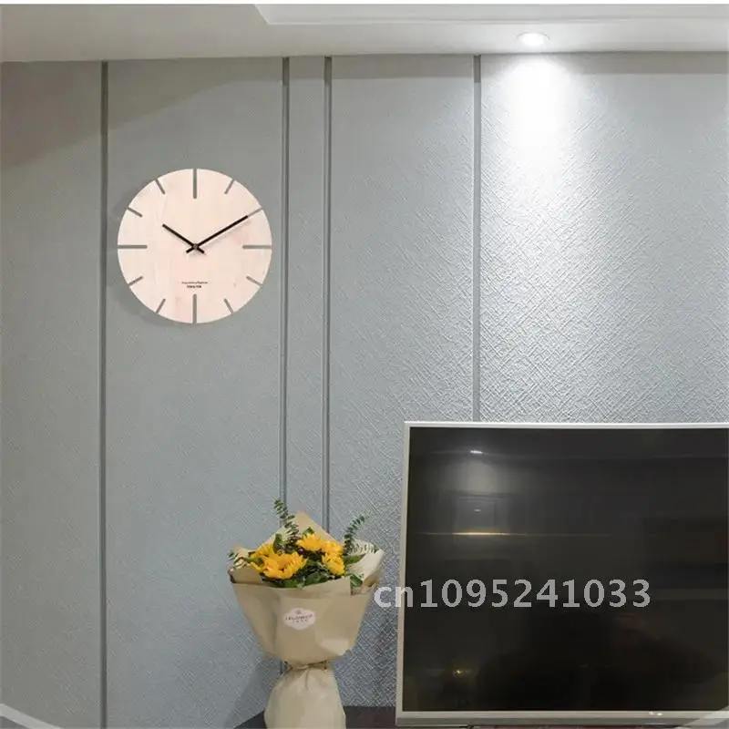 

Nordic Retro Wooden Wall Wood Corridor Living Room Decoration Solid Watch Clocks Cafe Store Hanging Home Decor Quiet Clock Wall