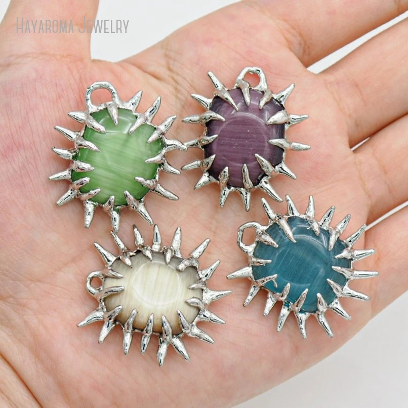 

10 шт., подвеска «кошачий глаз» с шипами, брелок-подвеска в готическом стиле, альтернативная готика Коренастый Y2k Punk Хэллоуин аксессуар Изготовление ювелирных изделий