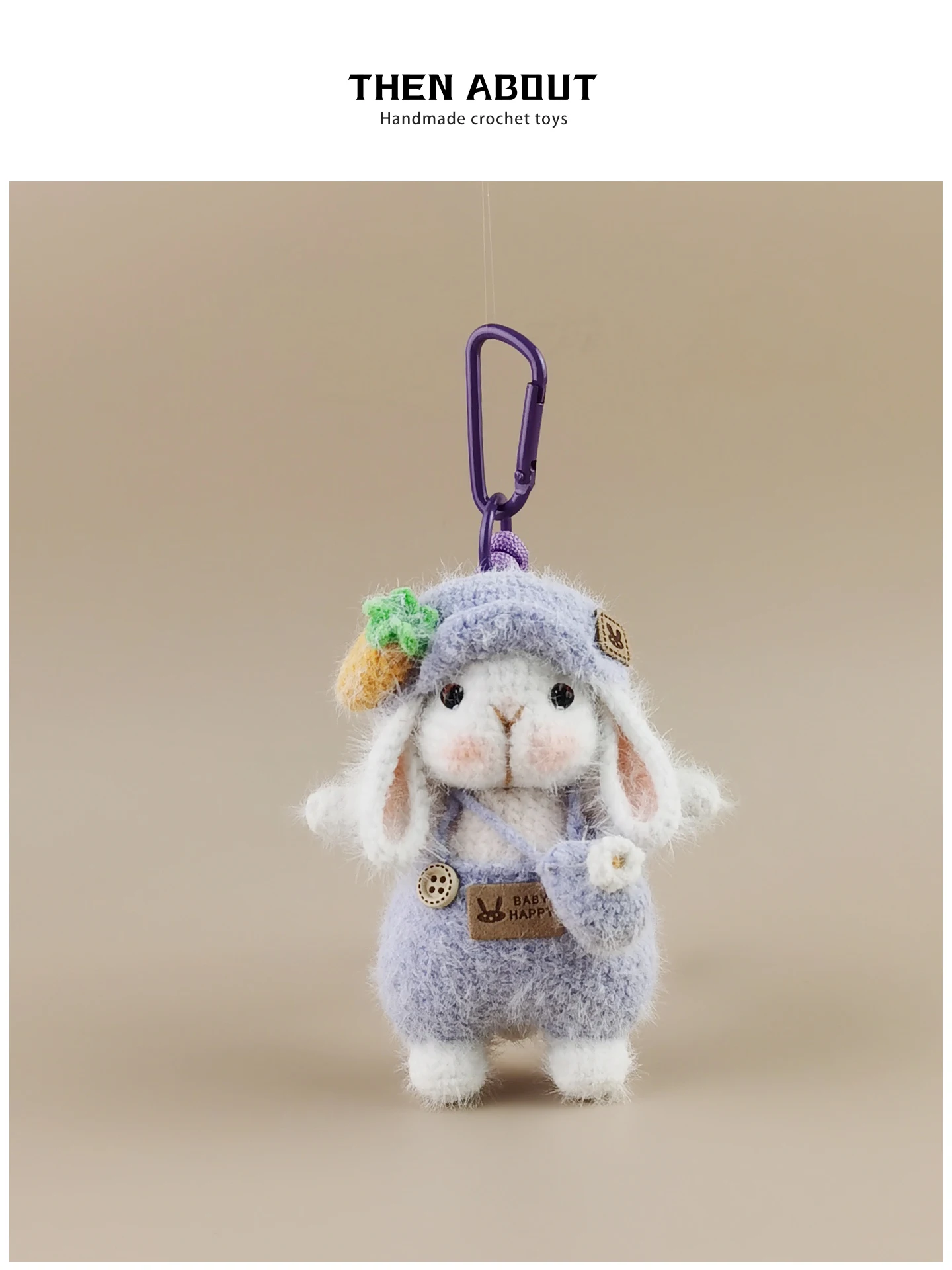 Cute Small Bud Hat Sugar Rabbit Bag Charm Backpack Decorations High Quality Gift Cartoon Pattern Knitted Craft Bag Accessories