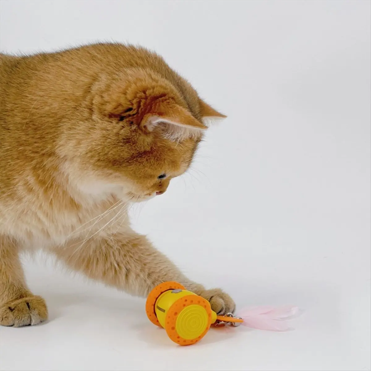 Rechargeable Cat Toys Automatic Obstacle Avoidance Interactive Toys for Cat Intelligent Design Cat Accessories Yellow